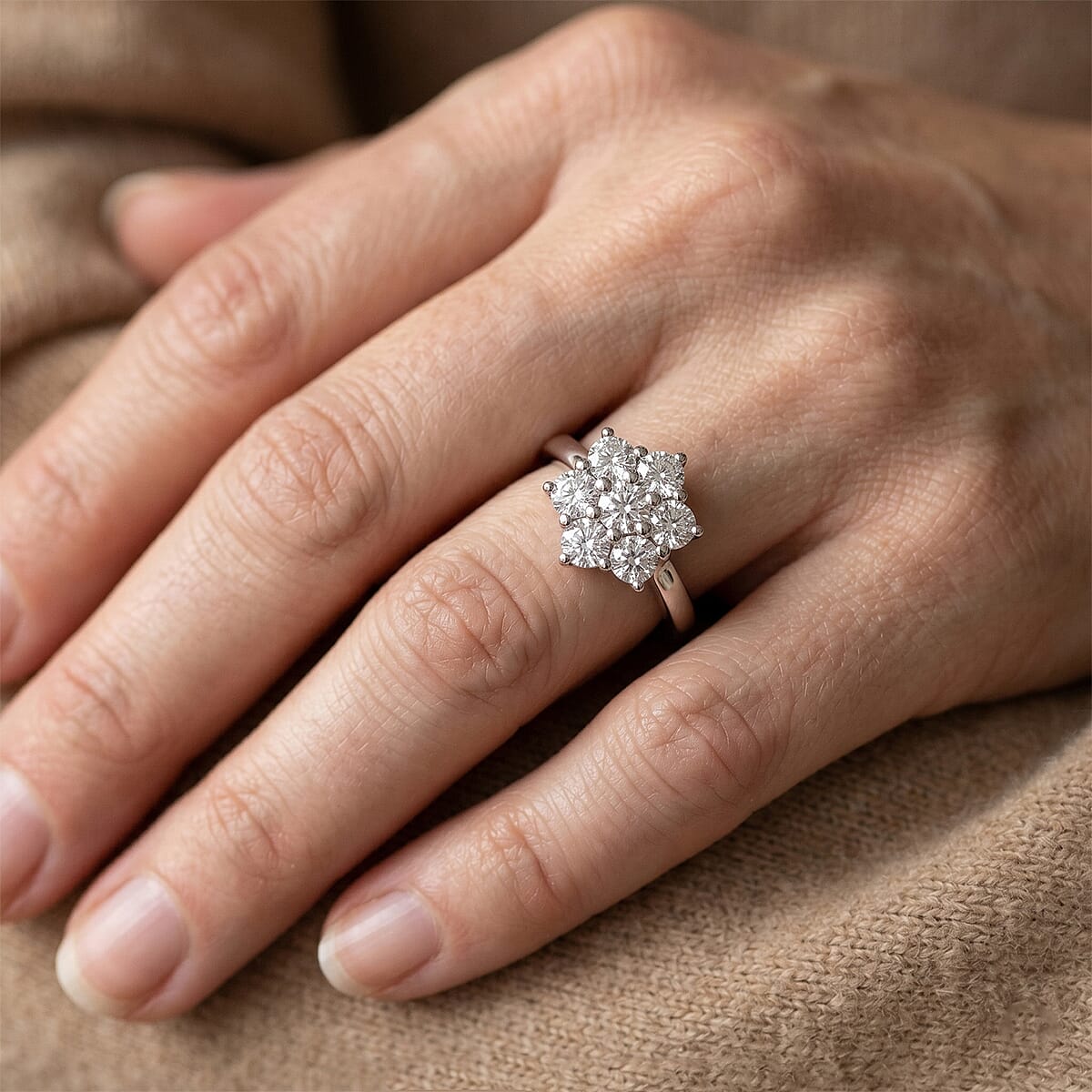 EverTrue Moissanite 1.65 ctw Solitaire Ring in Stainless Steel (Size 6.0) image number 1