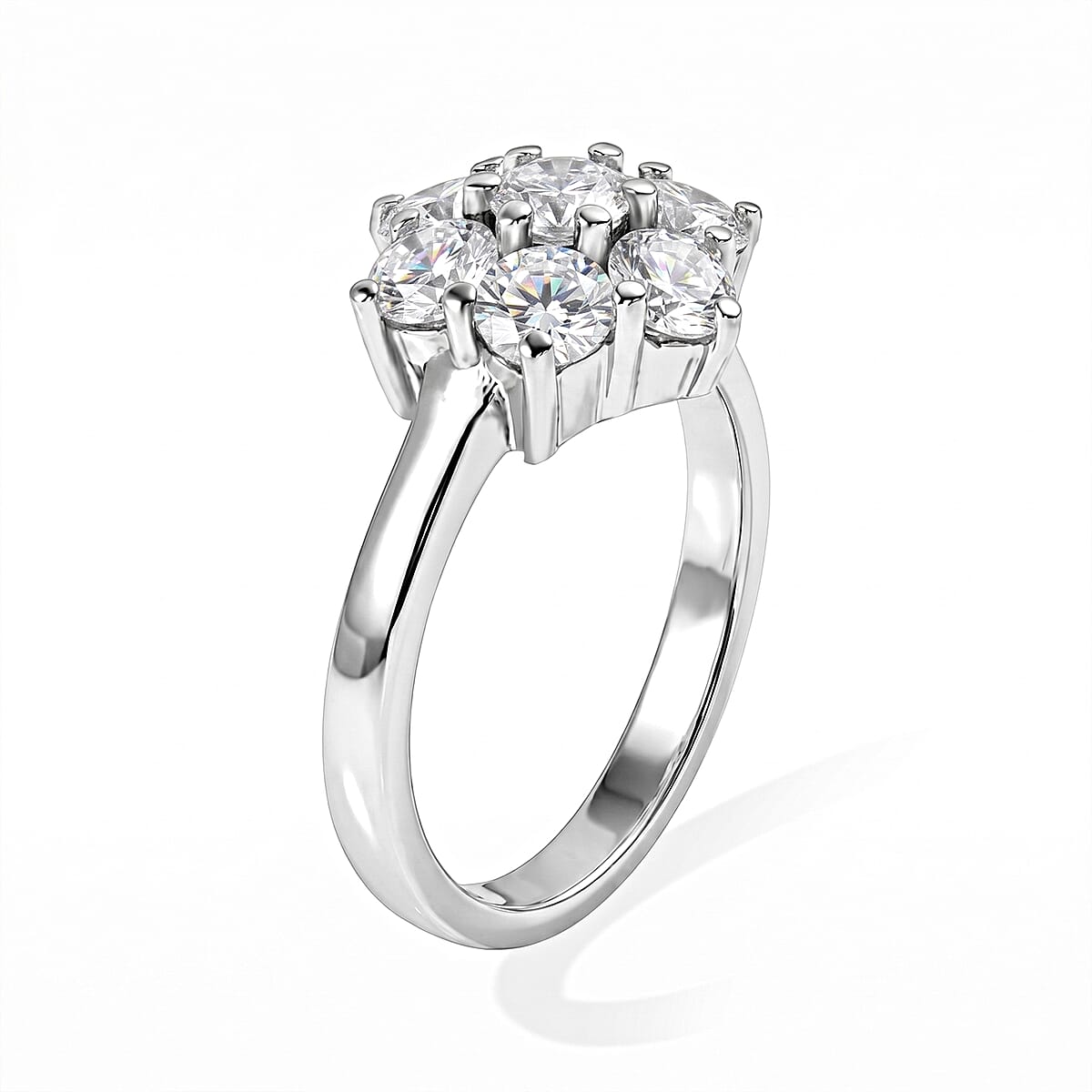 EverTrue Moissanite 1.65 ctw Solitaire Ring in Stainless Steel (Size 6.0) image number 3