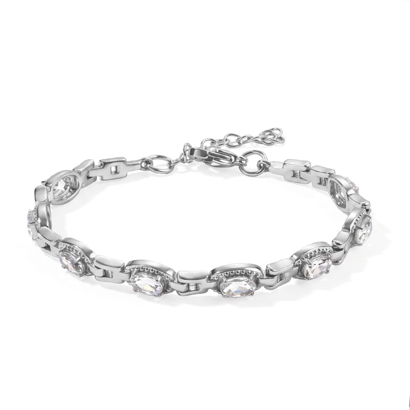 EverTrue White Topaz 4.50 ctw Bracelet in Stainless Steel (6.50 In)
