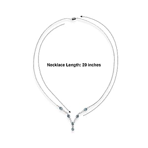 EverTrue Sky Blue Topaz 2.30 ctw Cluster Necklace in Stainless Steel 20 Inches