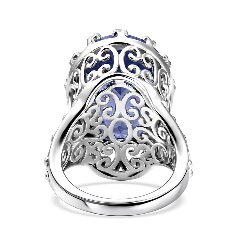 EverTrue Odyssey Tanzanite Quartz 16.15 ctw Ring in Platinum Bond (Size  7.0)