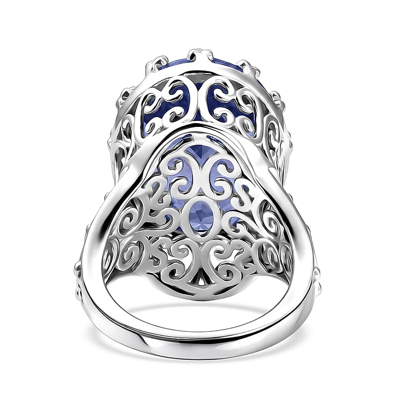 EverTrue Odyssey Tanzanite Quartz 16.15 ctw Ring in Platinum Bond (Size  7.0)