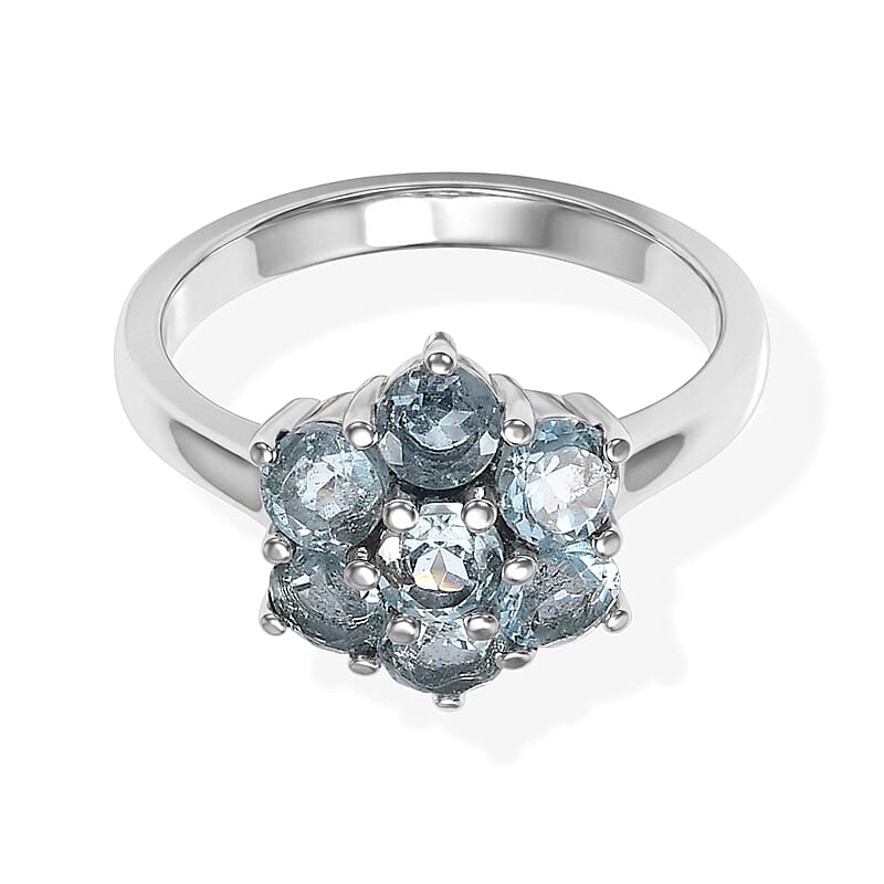 EverTrue Sky Blue Topaz 2.50 ctw Solitaire Ring in Stainless Steel (Size 6.0)