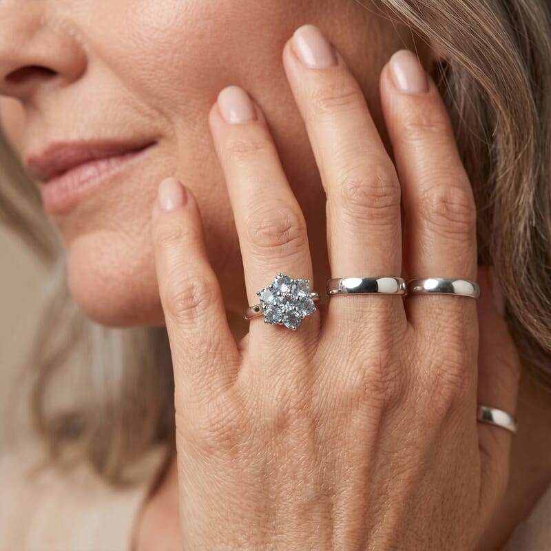 EverTrue Sky Blue Topaz 2.50 ctw Solitaire Ring in Stainless Steel (Size 7.0)