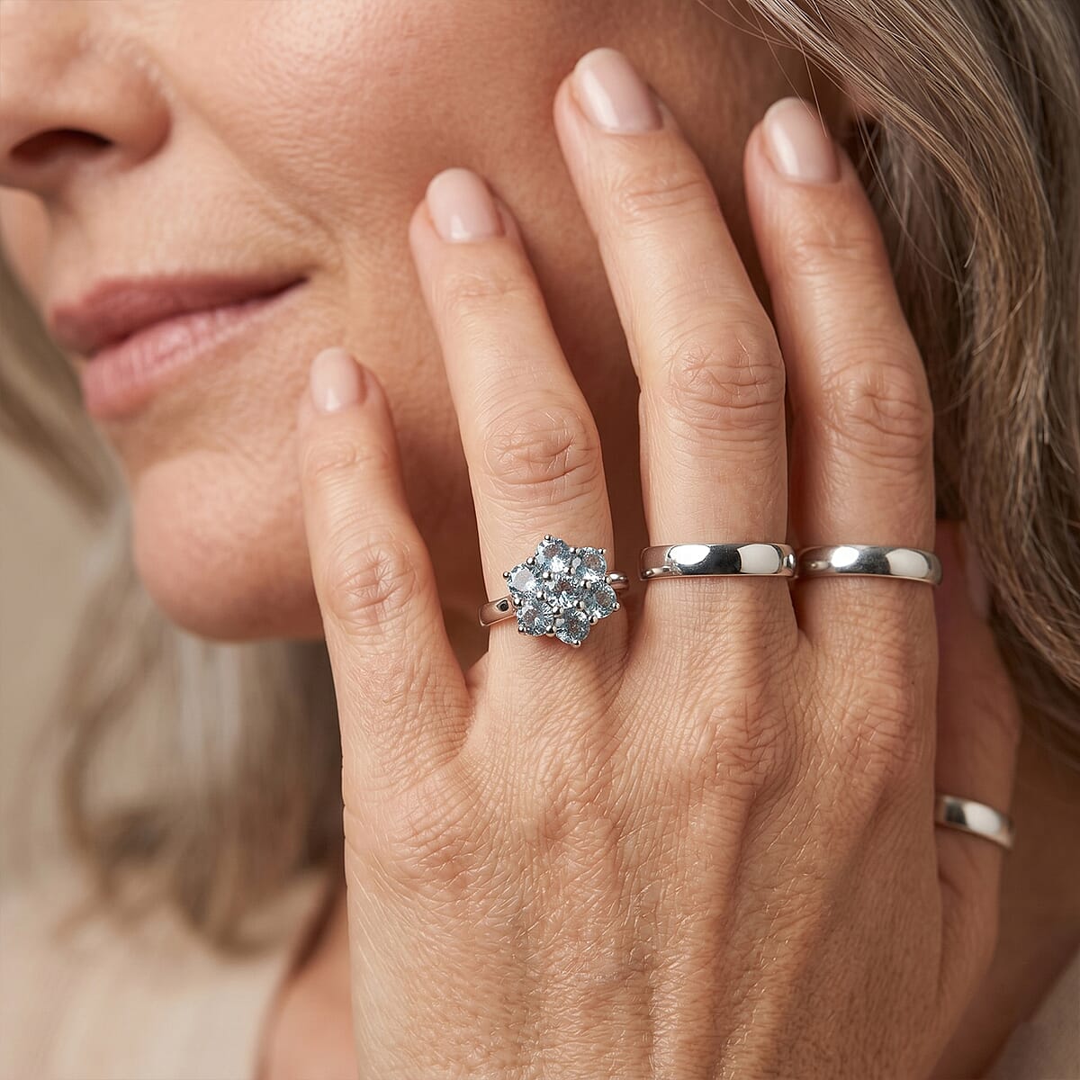 EverTrue Sky Blue Topaz 2.50 ctw Solitaire Ring in Stainless Steel (Size 9.0) image number 2
