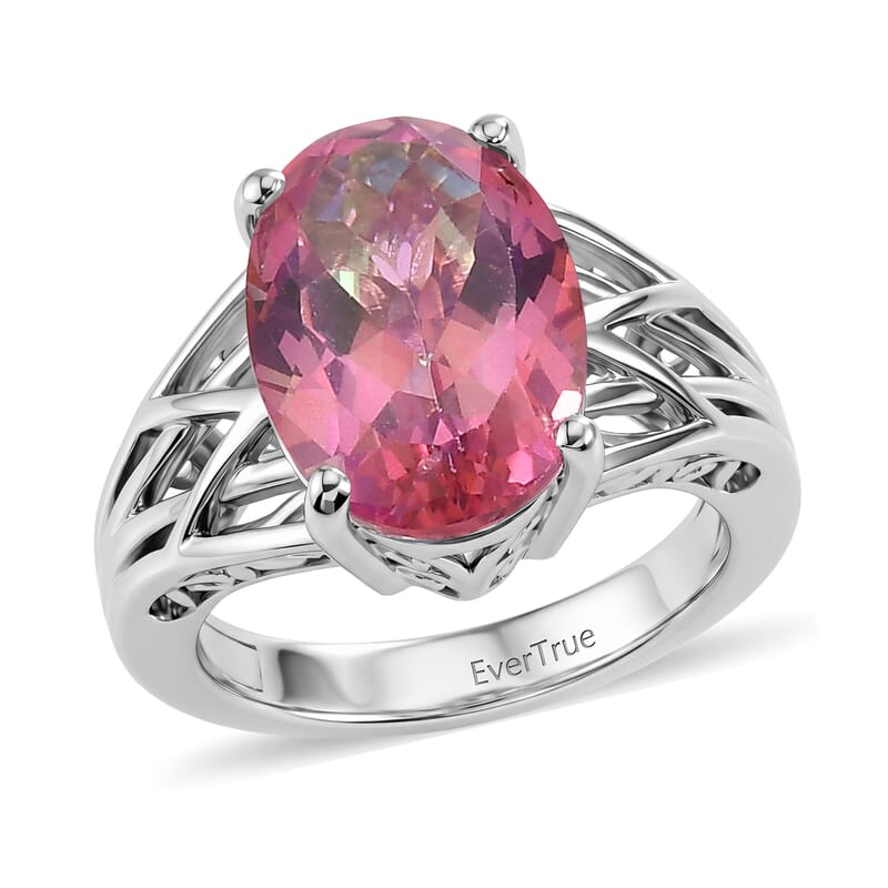 EverTrue Ceylon Color Quartz 6.25 ctw Ring in Platinum Bond (Size  6.0)