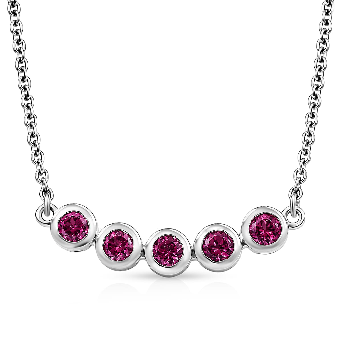 EverTrue Tanzanian Wine Garnet 1.75 ctw Necklace in Platinum Bond 18-20 Inches