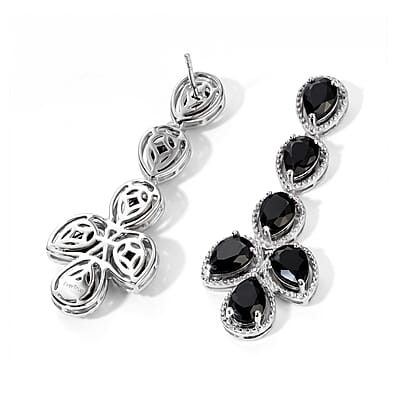 EverTrue Midnight Sapphire 12.10 ctw Earrings in Platinum Bond