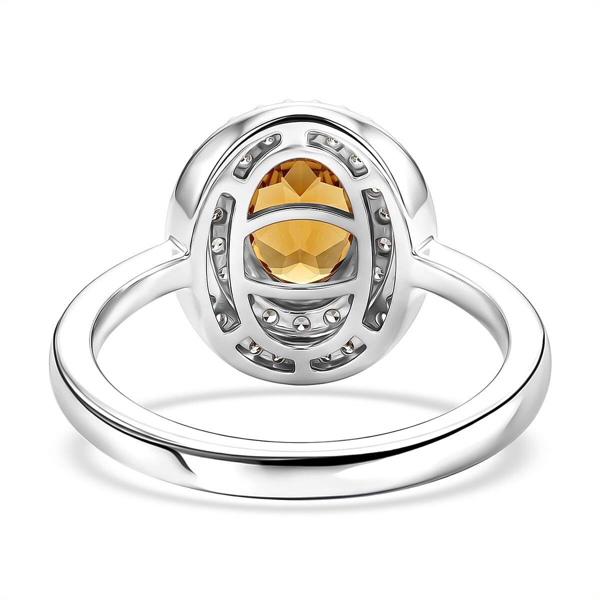 EverTrue Serra Gaucha Citrine, White Zircon Ring in Platinum Bond (Size 10.0) 1.75 ctw image number 4