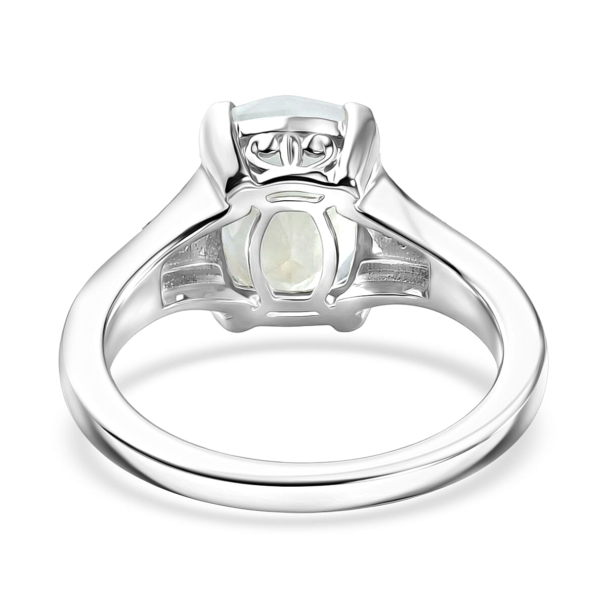 EverTrue Rainbow Moonstone and White Zircon 3.00 ctw Ring in Platinum Bond (Size  6.0) image number 4