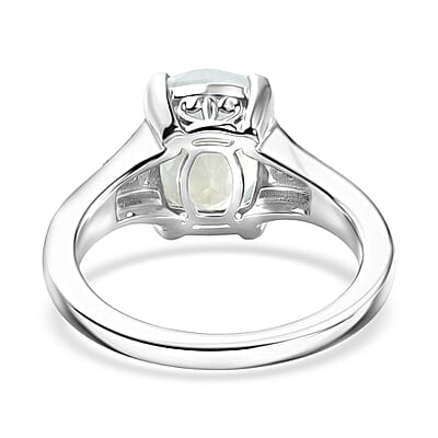 EverTrue Rainbow Moonstone and White Zircon 3.00 ctw Ring in Platinum Bond (Size  9.0)