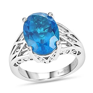 EverTrue Caribbean Quartz 7.35 ctw Ring in Platinum Bond (Size  7.0)