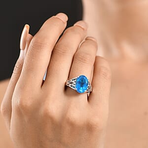 EverTrue Caribbean Quartz 7.35 ctw Ring in Platinum Bond (Size  7.0)