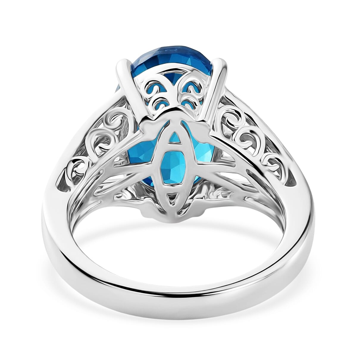 EverTrue Caribbean Quartz 7.35 ctw Ring in Platinum Bond (Size  7.0) image number 4