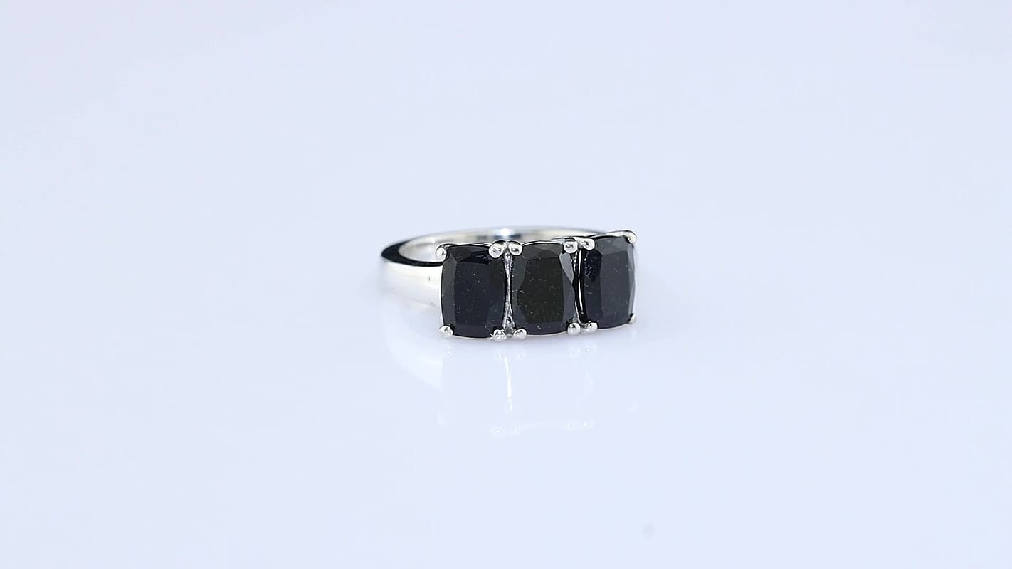 EverTrue Australian Black Tourmaline Ring in Platinum Bond (Size 10.0) 2.85 ctw..