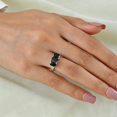 EverTrue Australian Black Tourmaline 2.85 ctw Ring in Platinum Bond (Size 6.0)