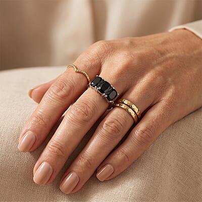 EverTrue Australian Black Tourmaline 2.85 ctw Ring in Platinum Bond (Size 6.0)