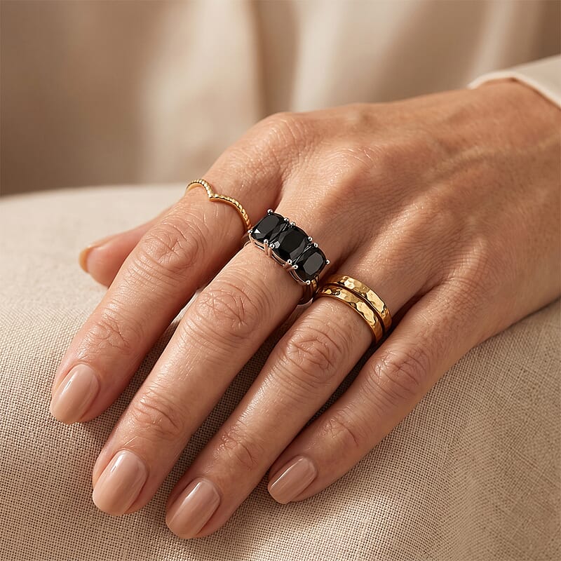 EverTrue Australian Black Tourmaline 2.85 ctw Ring in Platinum Bond (Size 6.0)