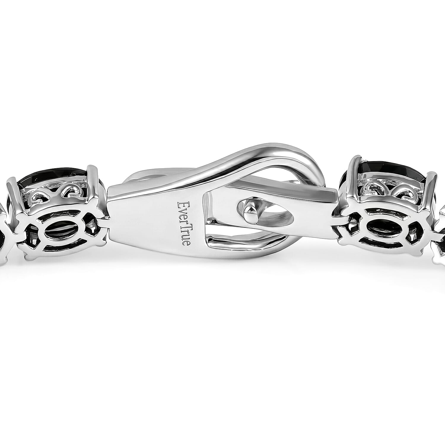 EverTrue California Black Jade 26.40 ctw Bracelet in Platinum Bond (7.25 In)