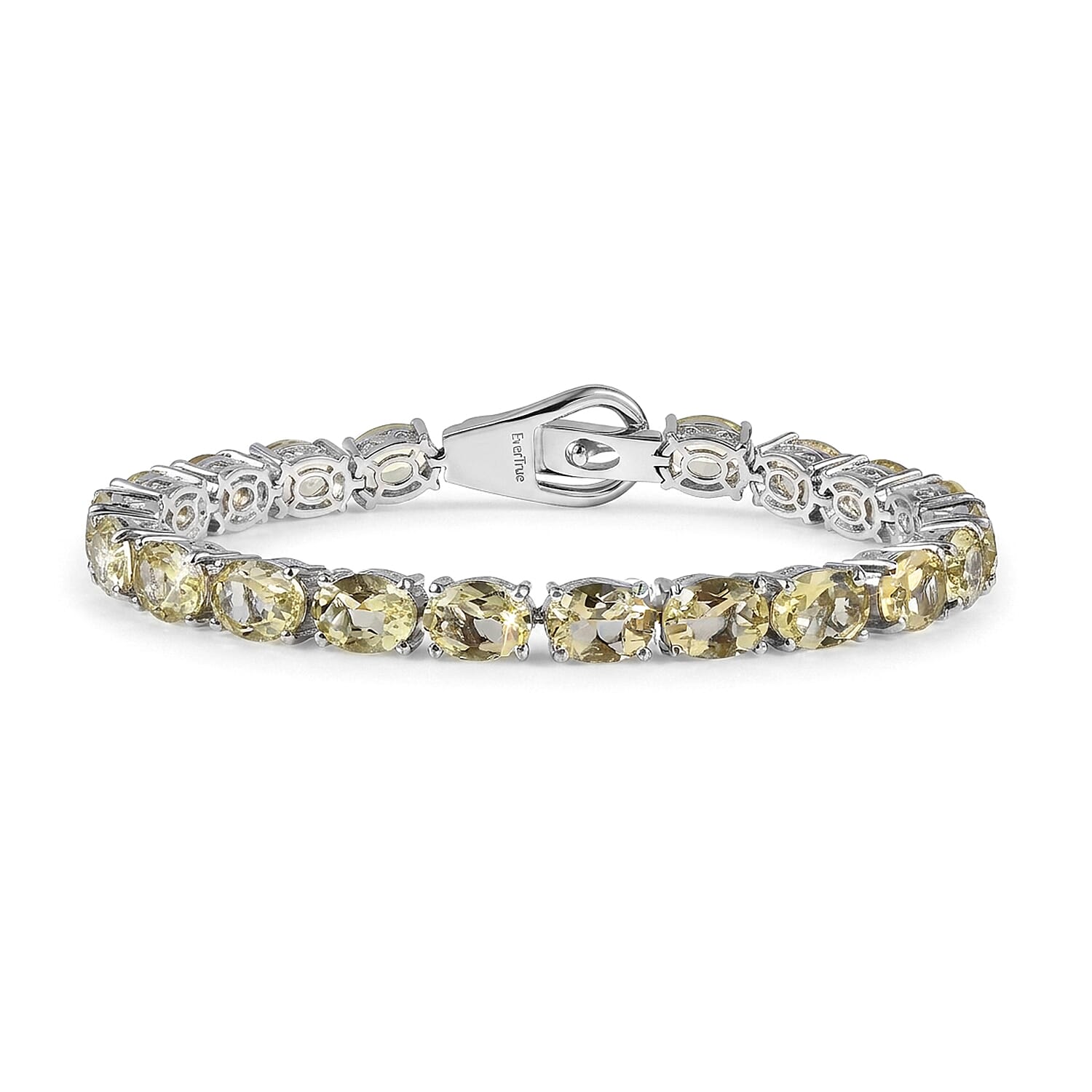 EverTrue Green Gold Quartz 22.35 ctw Bracelet in Platinum Bond (7.25 In)