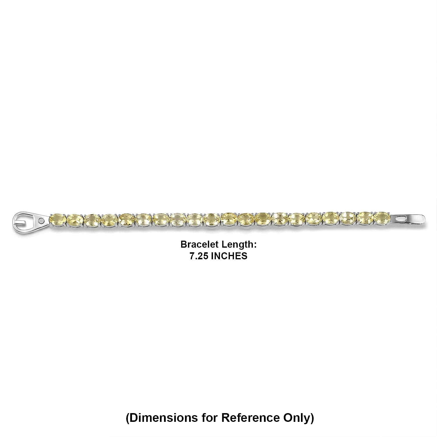 EverTrue Green Gold Quartz 22.35 ctw Bracelet in Platinum Bond (7.25 In)