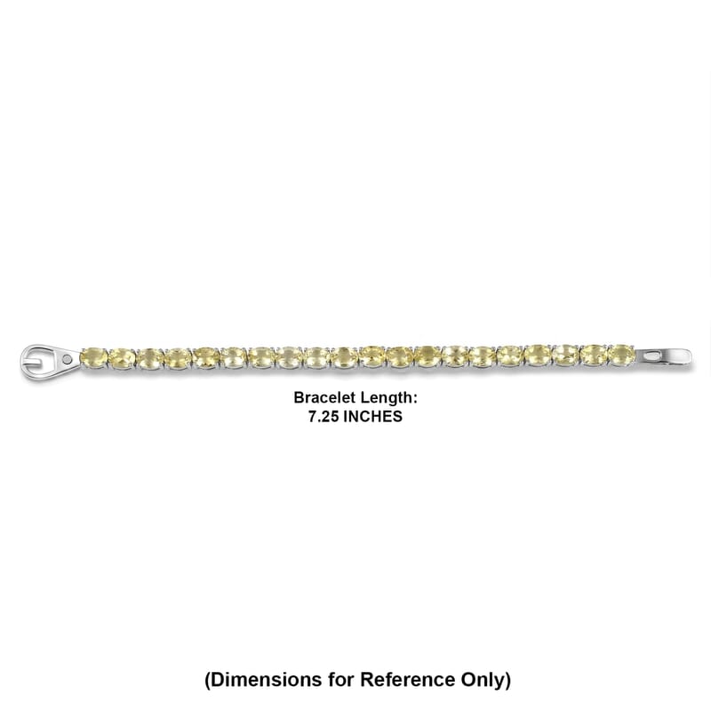 EverTrue Green Gold Quartz 22.35 ctw Bracelet in Platinum Bond (7.25 In)