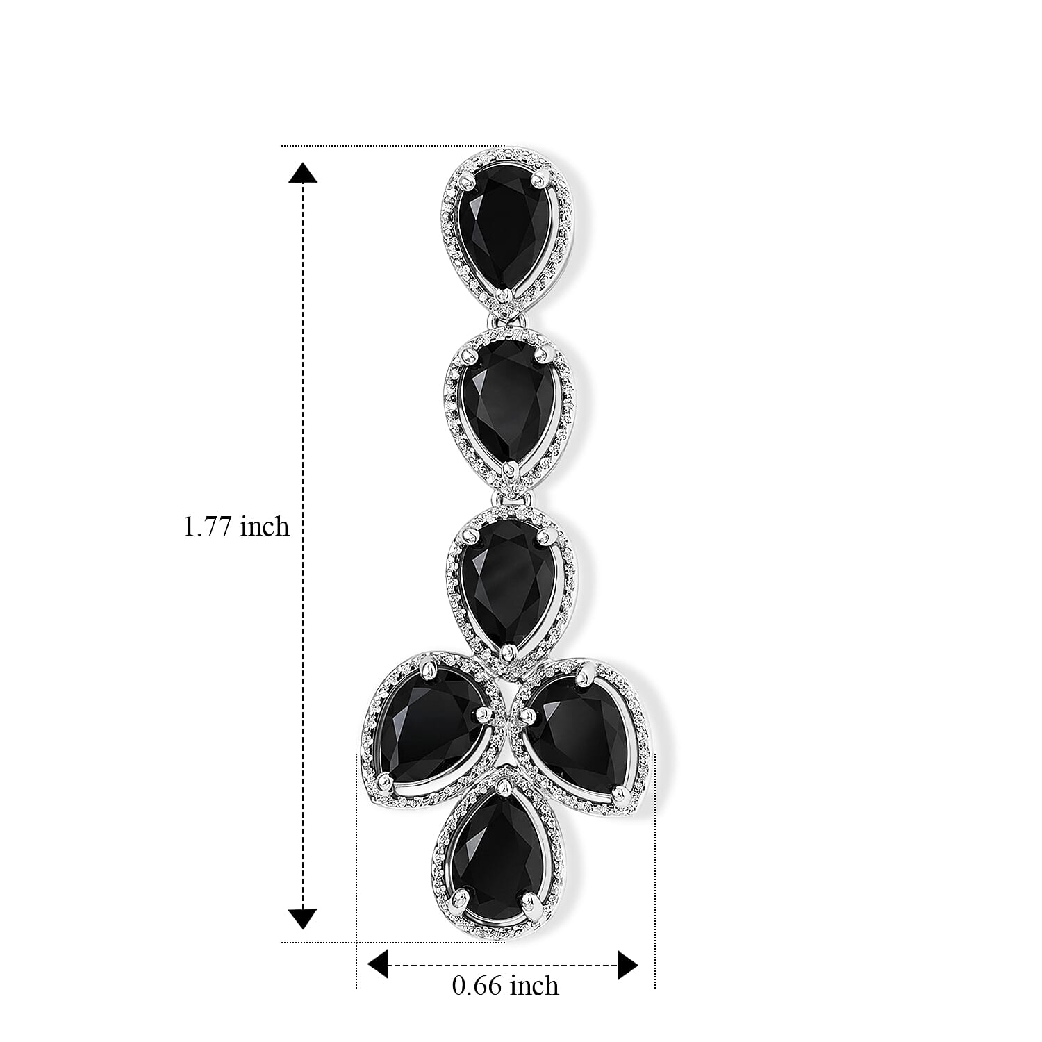 EverTrue Black Jade 8.20 ctw Earrings in Platinum Bond