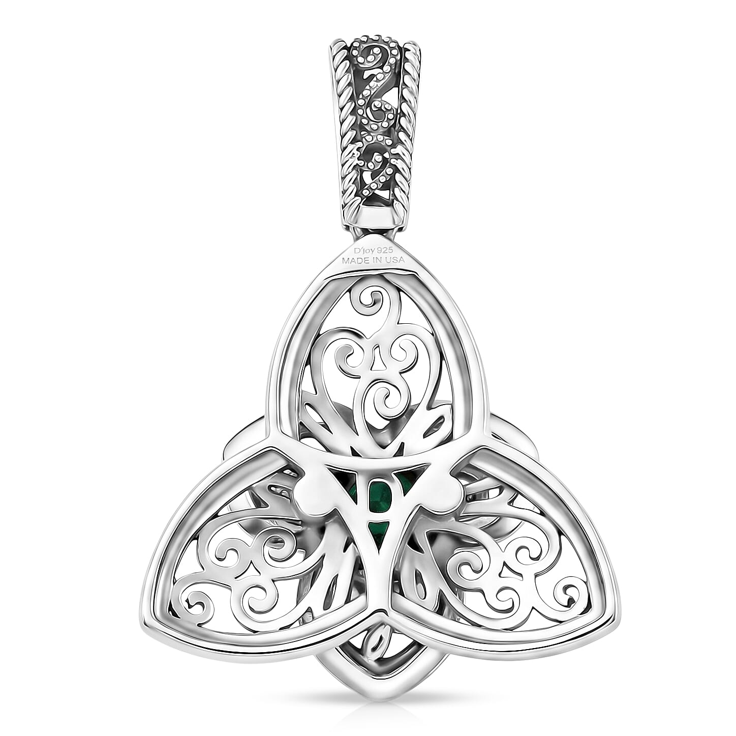 D'Joy Passport to Israel Artisan Crafted Premium Lagoon Turquoise 0.60 ctw Pendant without Chain in Sterling Silver
