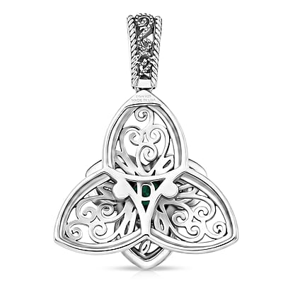 D'Joy Passport to Israel Artisan Crafted Premium Lagoon Turquoise 0.60 ctw Pendant without Chain in Sterling Silver