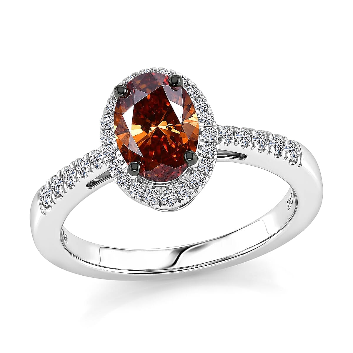 Luxuriant Lab Grown Red and White Diamond (IR) VS 1.30 ctw Ring in 10K White Gold (Size  5.0)