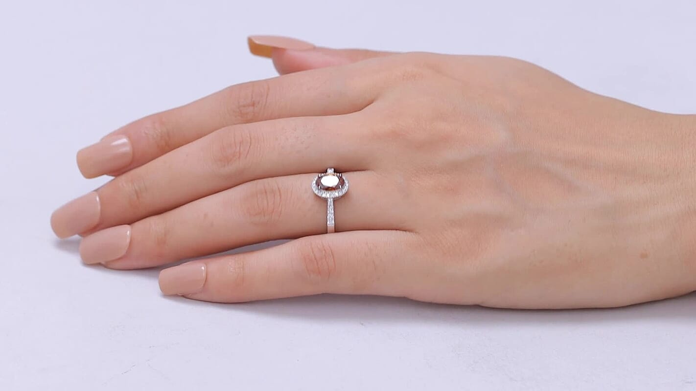 Luxuriant Lab Grown Red and White Diamond (IR) (VS) 1.30 ctw Ring in 10K White Gold (Size 6.0)