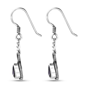 D'Joy Passport to Israel Artisan Crafted African Amethyst 2.20 ctw Earrings in Sterling Silver