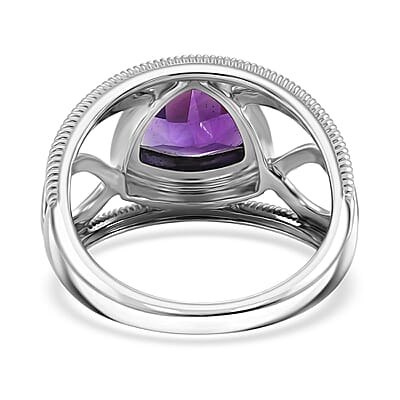D'Joy Passport to Israel Artisan Crafted African Amethyst 1.70 ctw Ring in Sterling Silver (Size 6.0)