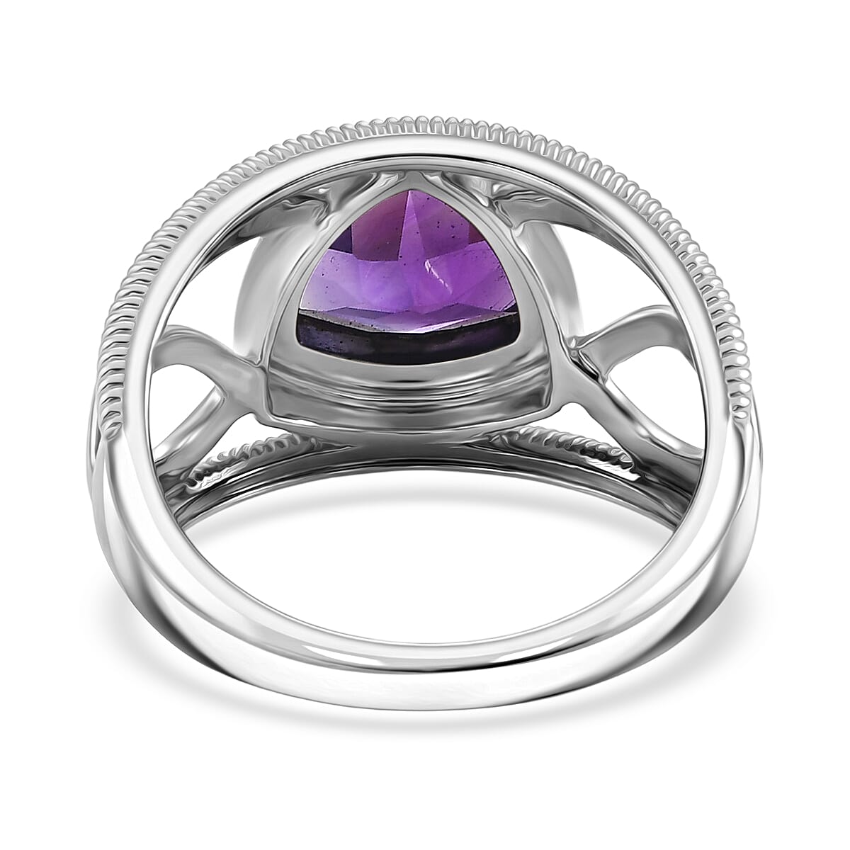 D'Joy Passport to Israel Artisan Crafted African Amethyst 1.70 ctw Ring in Sterling Silver (Size 7.0) image number 4