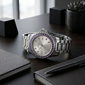 Genoa Amethyst PC32 with Date Japanese Movement Watch with Stainless Steel