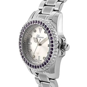 Genoa Amethyst PC32 with Date Japanese Movement Watch with Stainless Steel