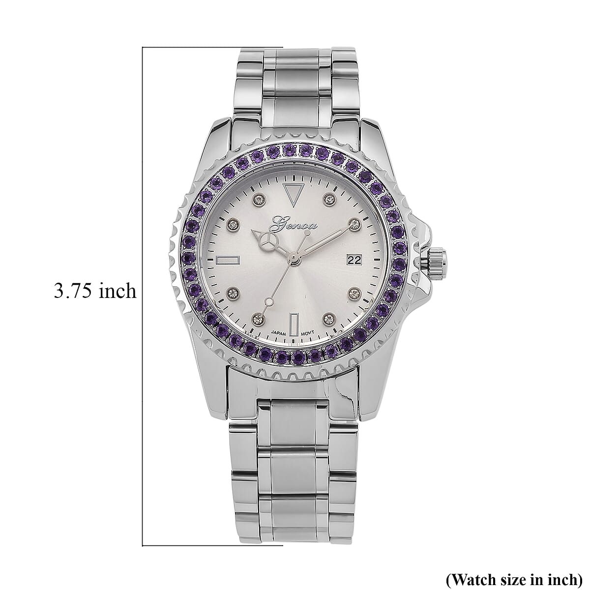 Genoa Amethyst PC32 with Date Japanese Movement Watch with Stainless Steel image number 7