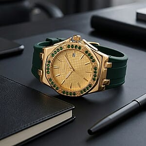 Genoa Chrome Diopside PC32 with Date Japanese Movement Watch with ION Plated YG Stainless Steel