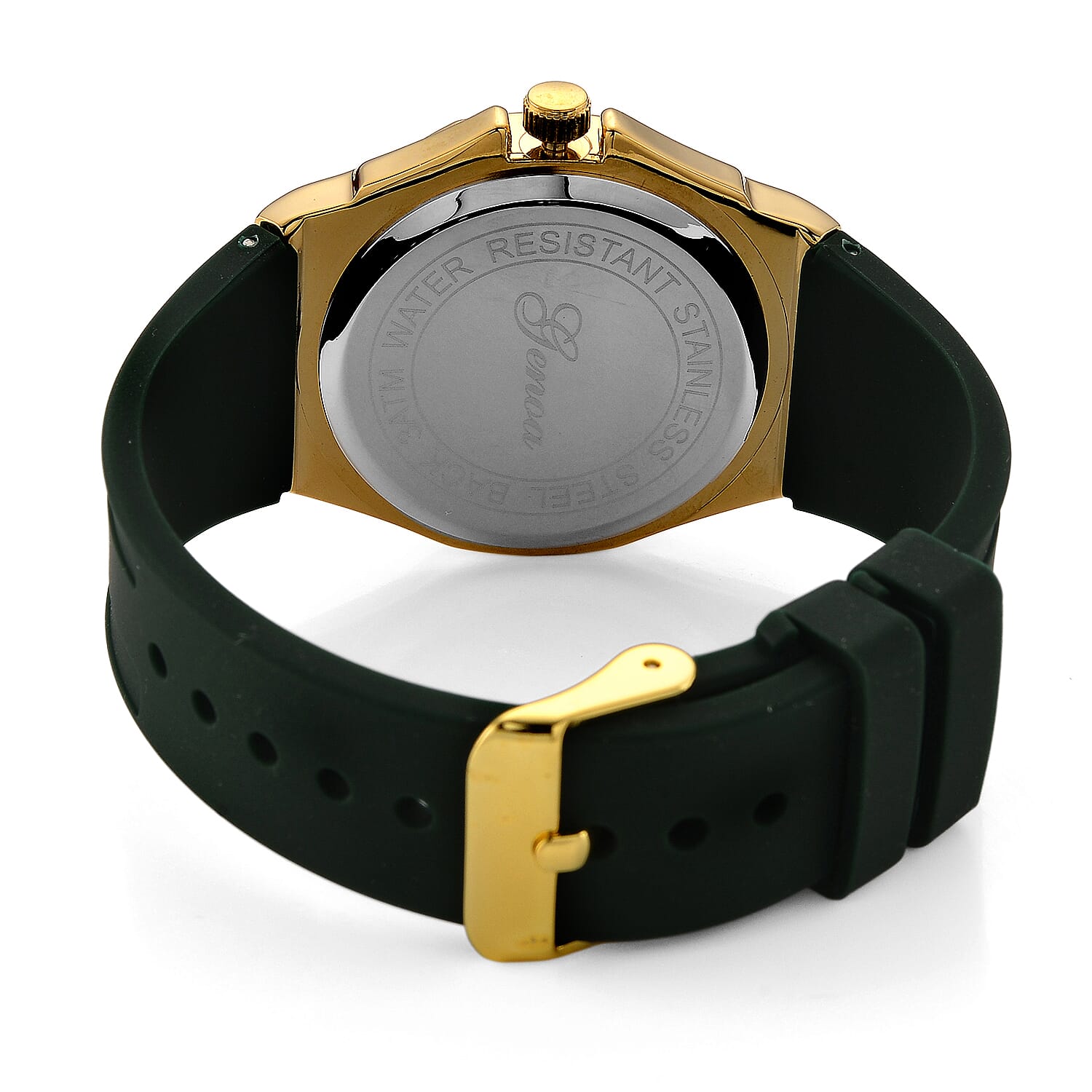 Genoa Chrome Diopside PC32 with Date Japanese Movement Watch with ION Plated YG Stainless Steel