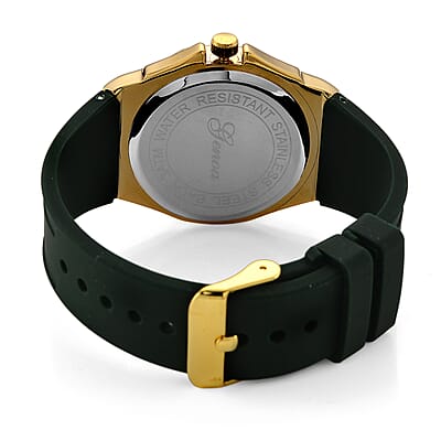 Genoa Chrome Diopside PC32 with Date Japanese Movement Watch with ION Plated YG Stainless Steel