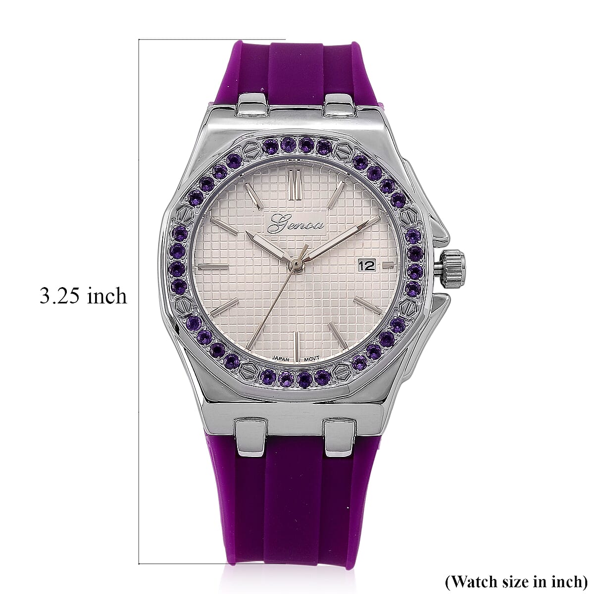Genoa Amethyst PC32 with Date Japanese Movement Watch with Stainless Steel image number 7