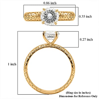 Mirage Collection 161 Facets Portuguese Cut White Topaz 1.75 ctw Ring in 10K Yellow Gold (Size 10.0)