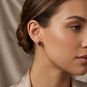 D'Joy Premium Madagascar Color Change Garnet 1.40 ctw Stud Earrings in 18K Vermeil Yellow Gold Over Sterling Silver