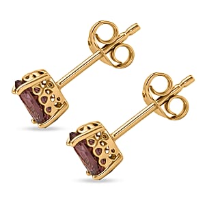 D'Joy Premium Madagascar Color Change Garnet 1.40 ctw Stud Earrings in 18K Vermeil Yellow Gold Over Sterling Silver