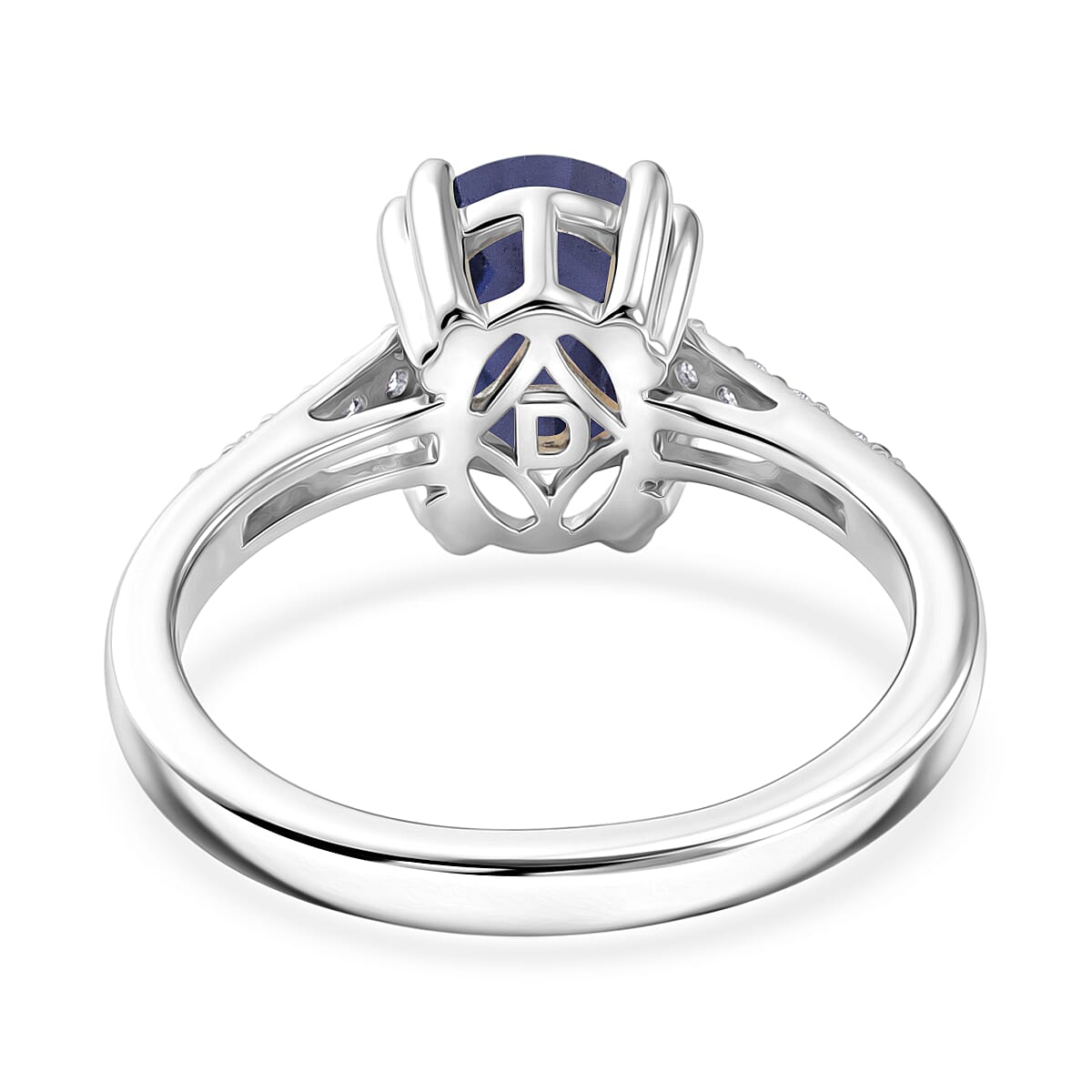 D'Joy Premium Catalina Iolite and White Zircon 1.90 ctw Ring in Rhodium Over Sterling Silver (Size 6.5) image number 4