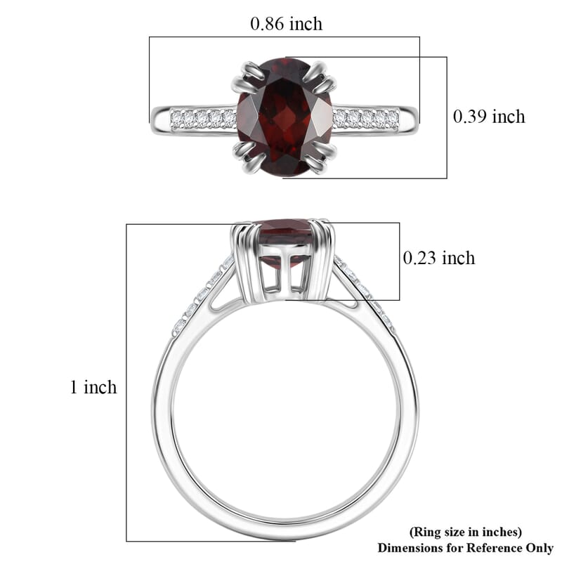 D'Joy Premium Raspberry Zircon and White Zircon 3.00 ctw Ring in Rhodium Over Sterling Silver (Size 11.0)