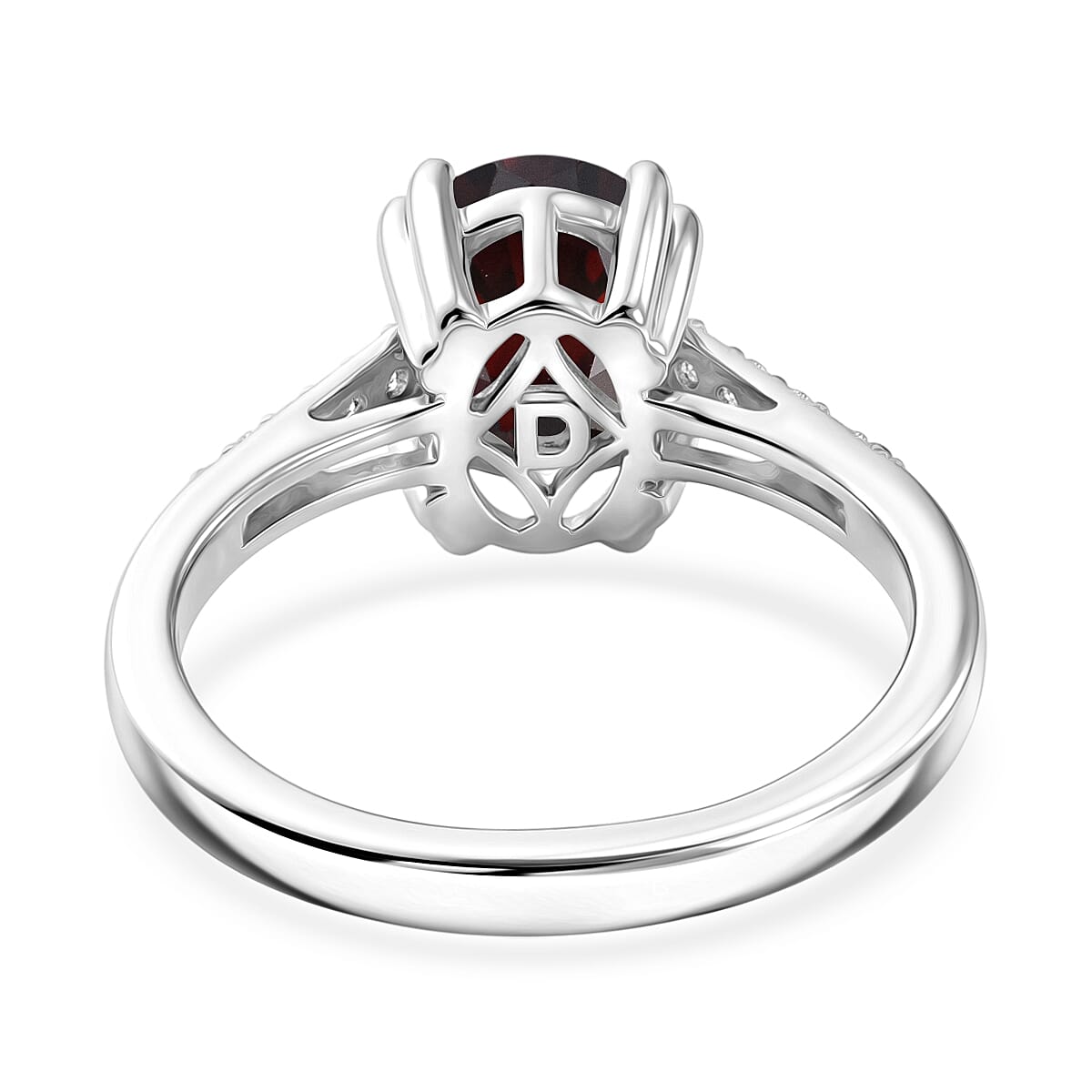 D'Joy Premium Raspberry Zircon and White Zircon 3.00 ctw Ring in Rhodium Over Sterling Silver (Size 6.5)