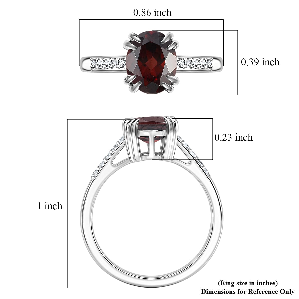 D'Joy Premium Raspberry Zircon and White Zircon 3.00 ctw Ring in Rhodium Over Sterling Silver (Size 6.5)