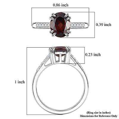D'Joy Premium Raspberry Zircon and White Zircon 3.00 ctw Ring in Rhodium Over Sterling Silver (Size 6.5)