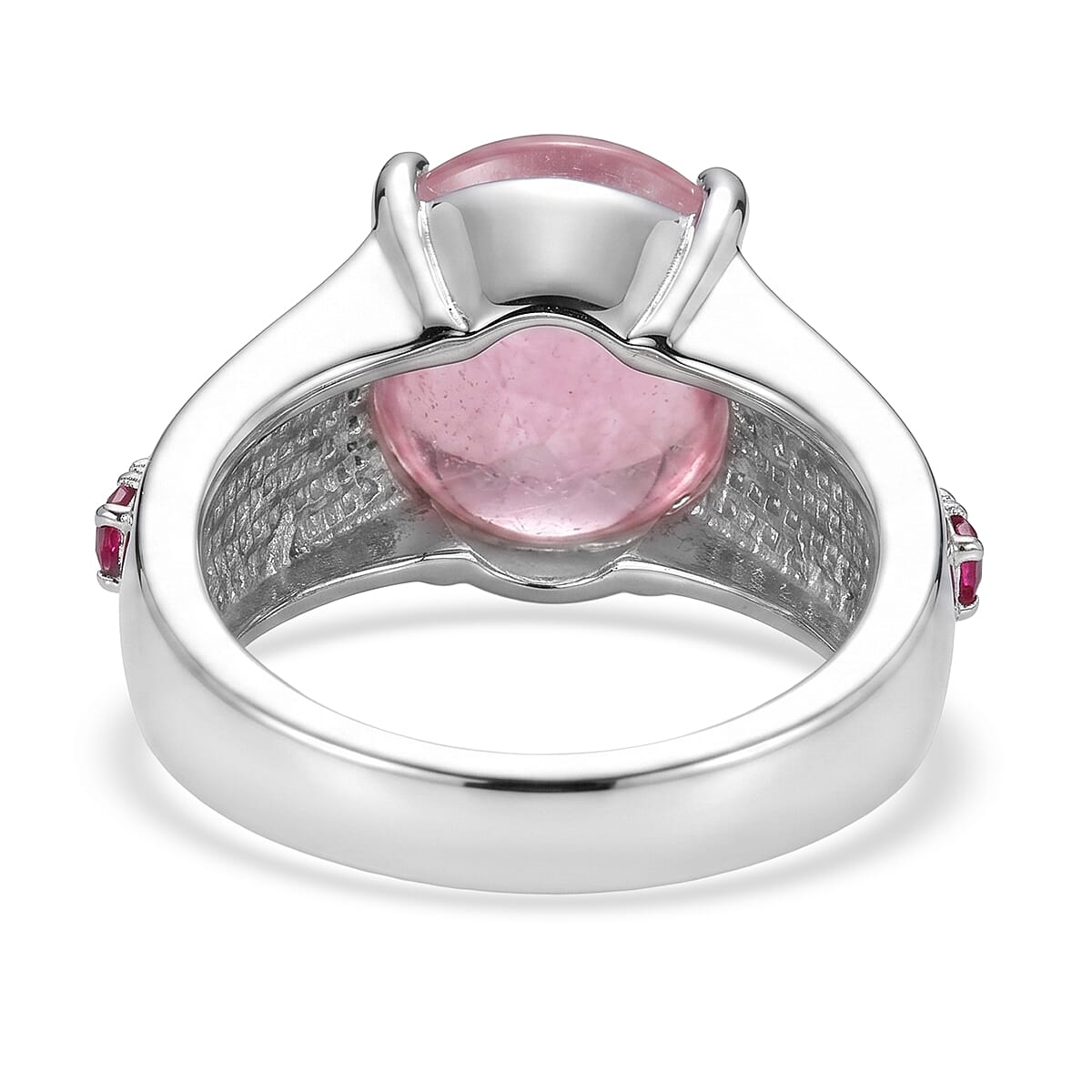 EverTrue Simulated Pink and Orange Diamond Ring in Stainless Steel (Size 6.0)